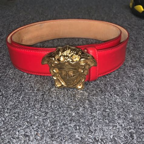 all red versace belt.